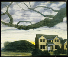 Image of painting titled Yellow House / Mound by Ron Koutrel